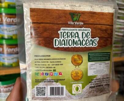 Embalagem de terra de diatomáceas Vila Verde, saco zip de 100g