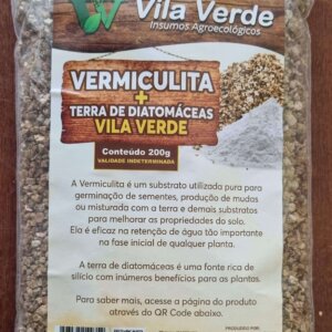 "Pacote de Vermiculita Expandida Média 200g da Vila Verde, ideal para germinação de sementes e melhoria do solo."