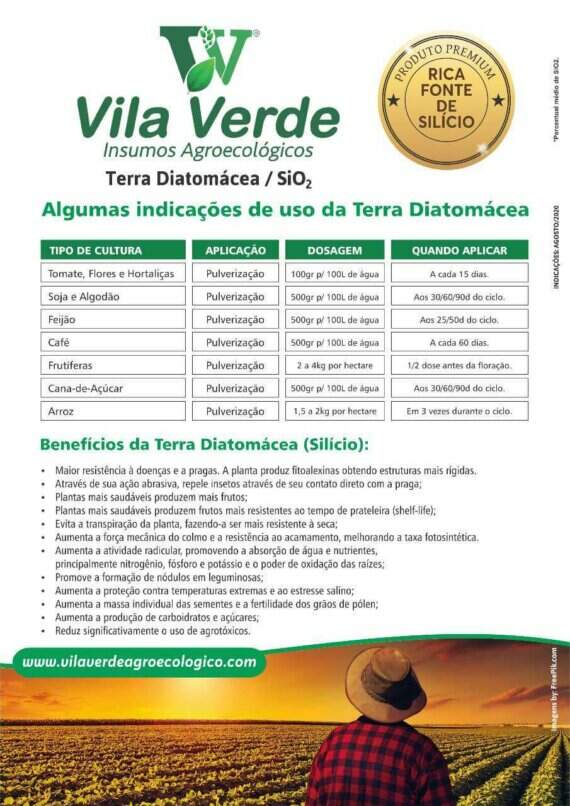 Fertilizante Orgânico Terra de Diatomáceas Vila Verde 500g Linha Premium - Imagem 2