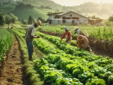 Cultivo orgânico em canteiro com agricultores da Vila Verde