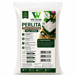 Perlita Média Expandida Vila Verde 2 Litros, substrato mineral leve e poroso para jardinagem, suculentas, cactos e orquídeas.