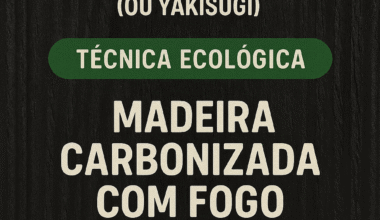 Madeira tratada com a técnica ecológica Shou Sugi Ban usada pela Vila Verde em minhocários e hortas para aumentar a durabilidade das estruturas.