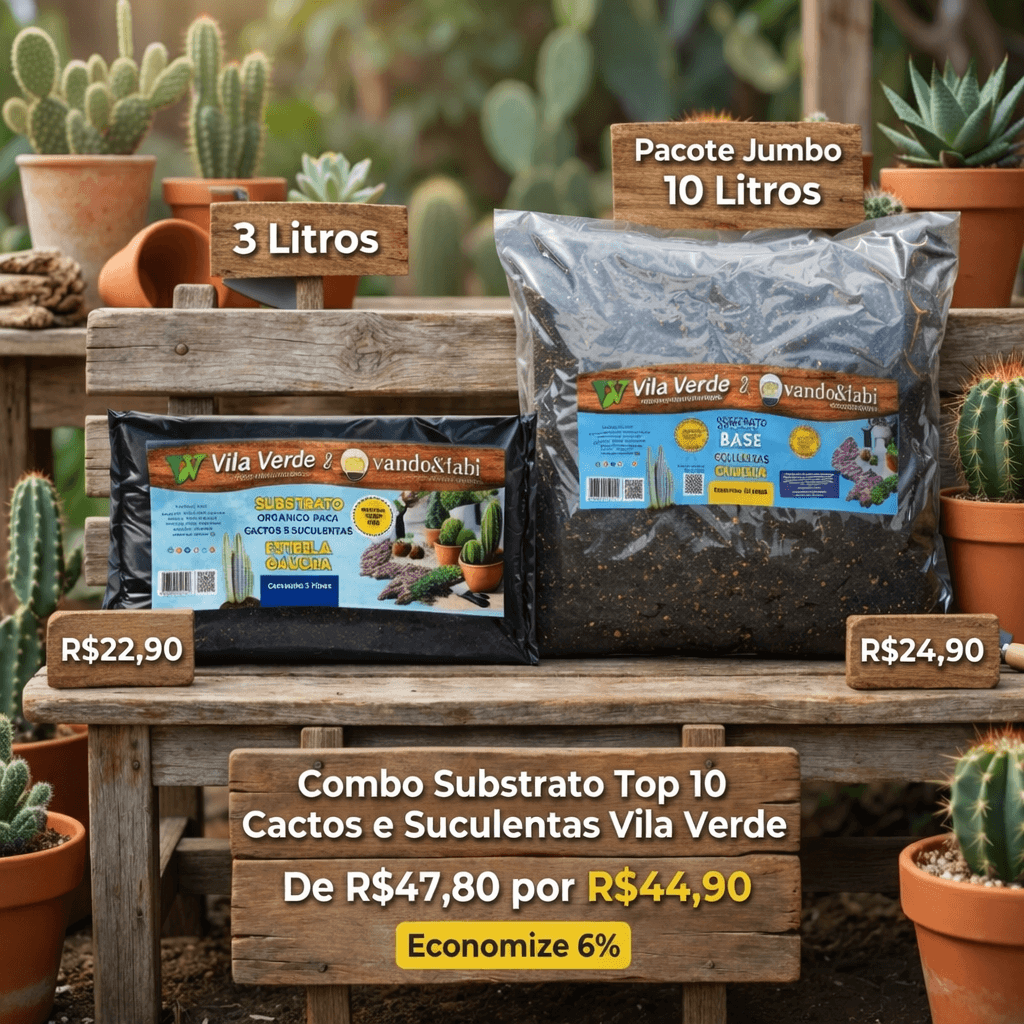 Combo de substratos para cactos e suculentas Vila Verde com 3 litros completo e 10 litros base