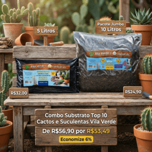 Combo de substratos para cactos e suculentas Vila Verde com 5 litros completo e 10 litros base